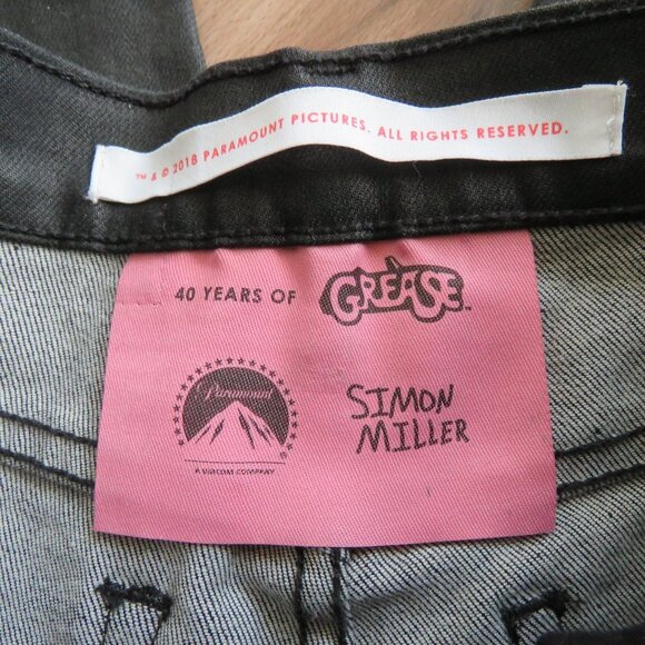SIMON MILLER X PARAMOUNT GREASE 'Greasy' Black Coated Skinny Jeans - Size 25 - Picture 14 of 15